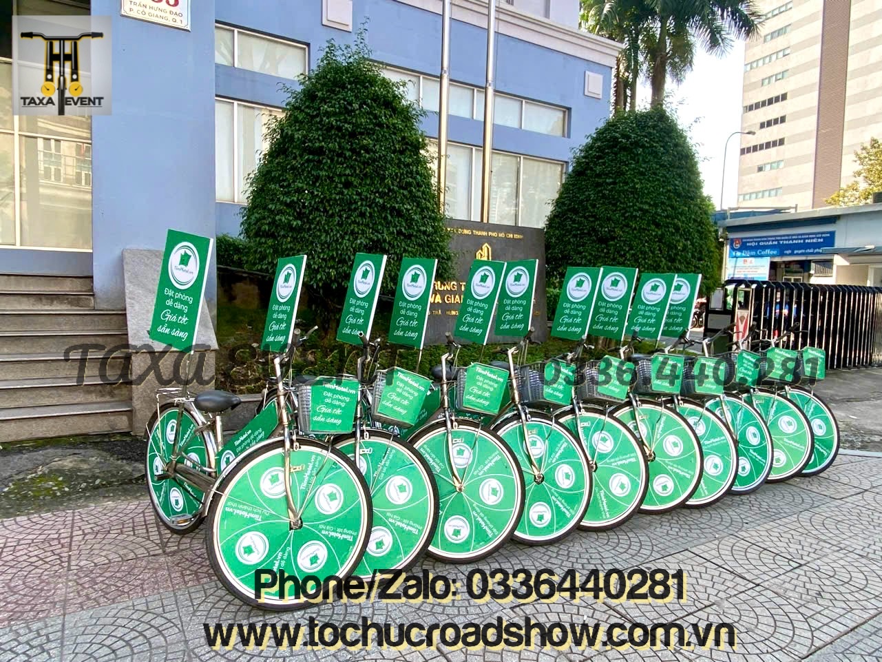 Hình trang trí roadshow xe đạp Tiim Hotel